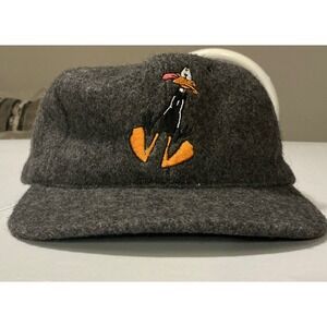 VTG USA Made 1994 Acme Clothing Daffy Duck Looney Tunes Wool Snapback Hat Grey